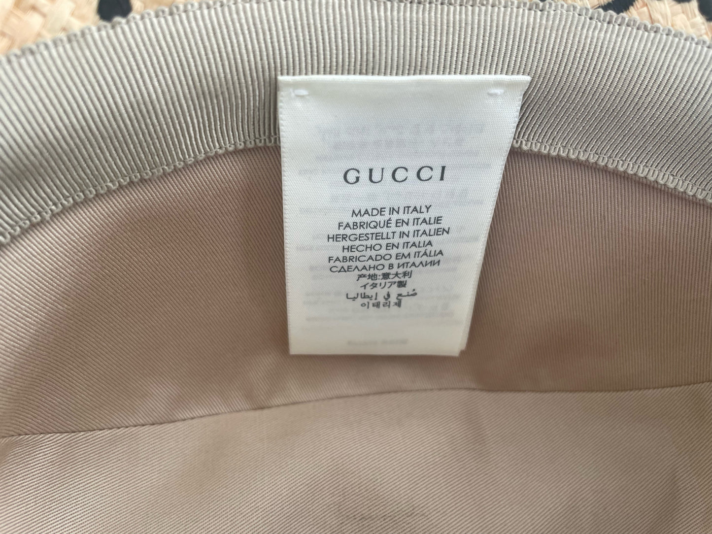 Gucci Natural Raffia Straw Fedora Hat
