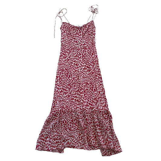 Reformation Enya Sweetheart Midi Dress in Love Pattern, Size 8