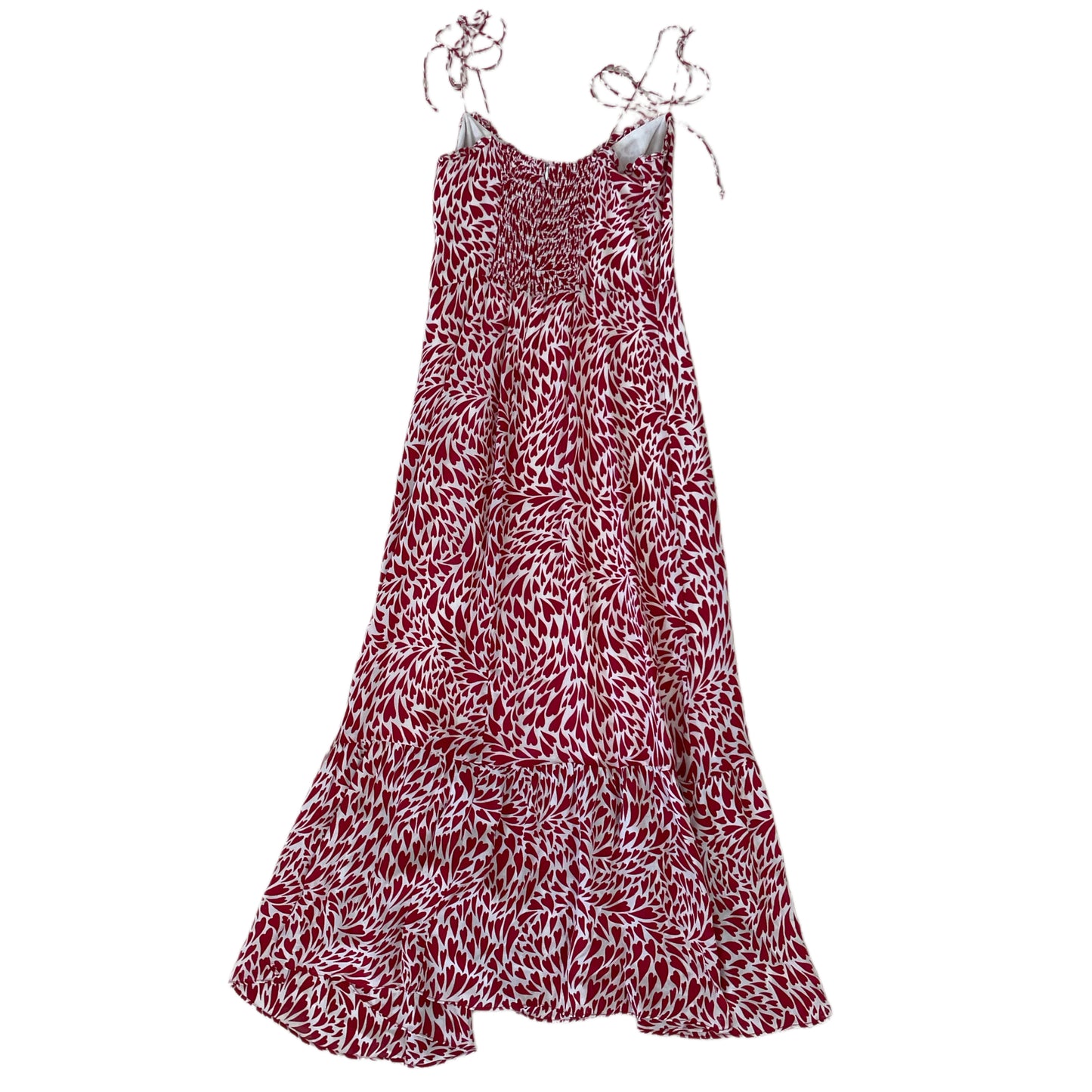 Reformation Enya Sweetheart Midi Dress in Love Pattern, Size 8
