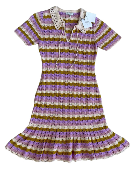 Sandro Ethel polo-style crochet dress